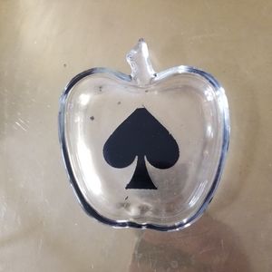Glass apple triinket dish